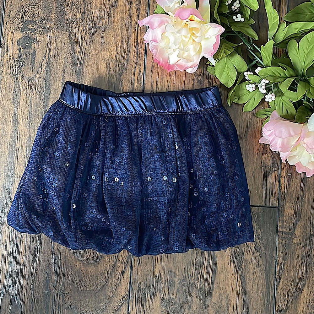 Toddler navy sequin skirt